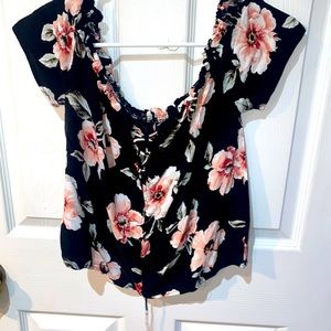 Off the shoulder floral blouse
